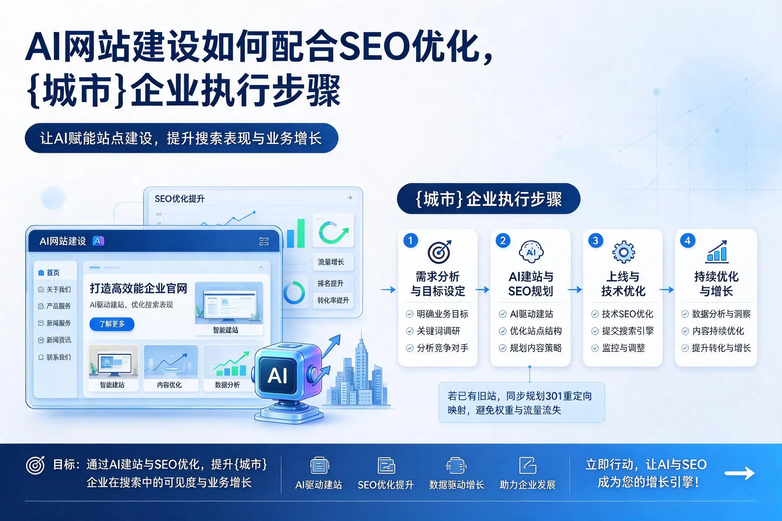 AI网站建设如何配合SEO优化,晋中企业执行步骤