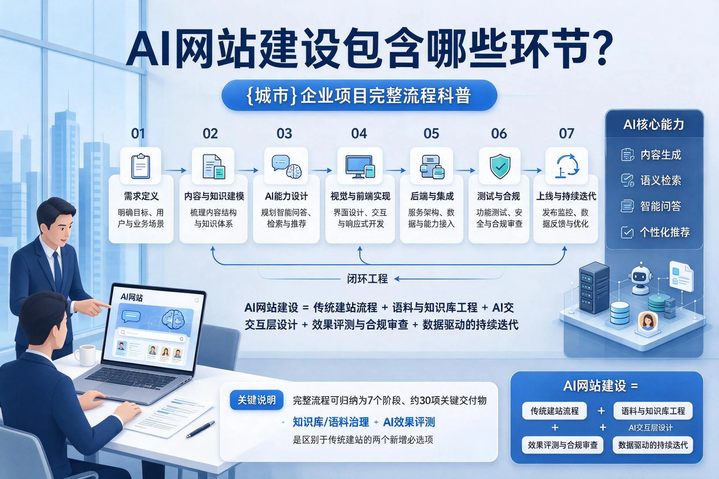AI网站建设包含哪些环节？晋中企业项目完整流程科普