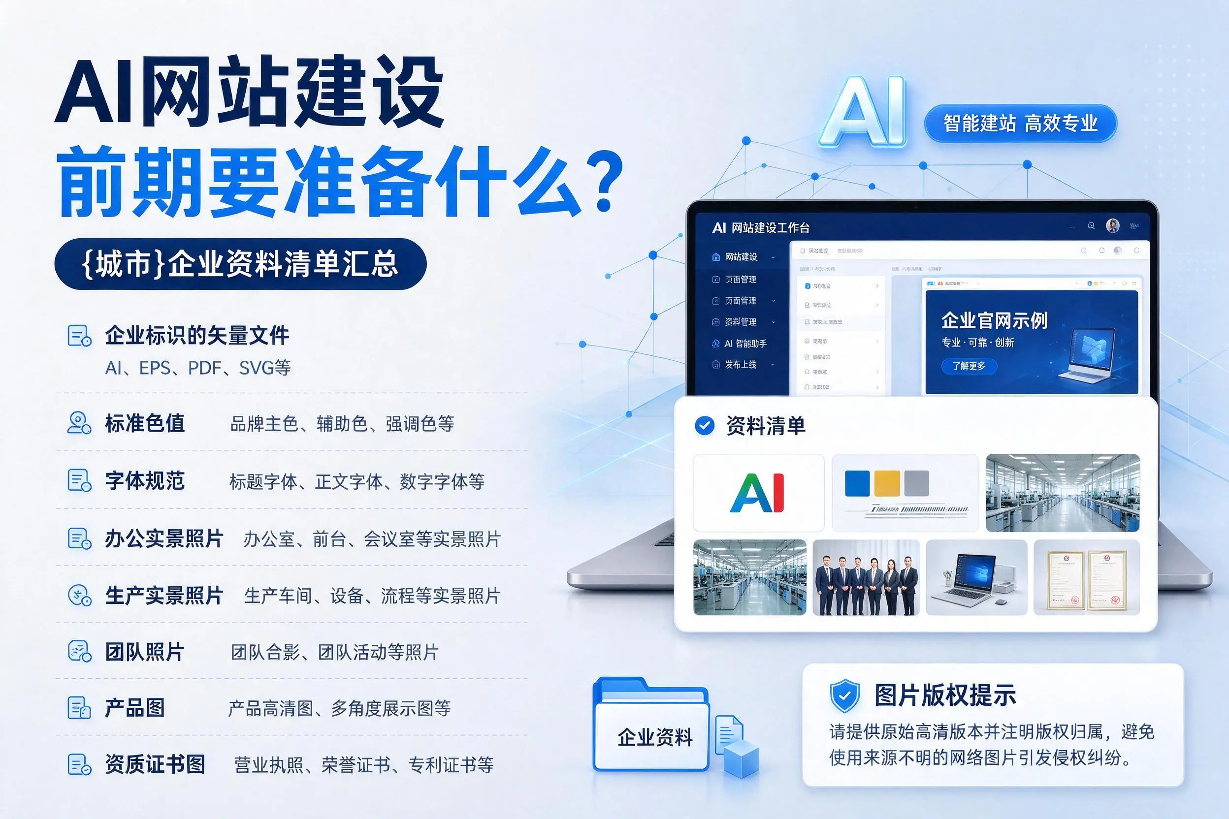 AI网站建设前期要准备什么？晋中企业资料清单汇总