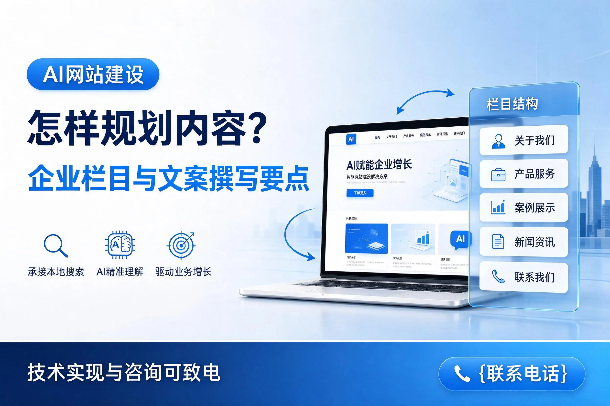 AI网站建设怎样规划内容？晋中企业栏目与文案撰写要点