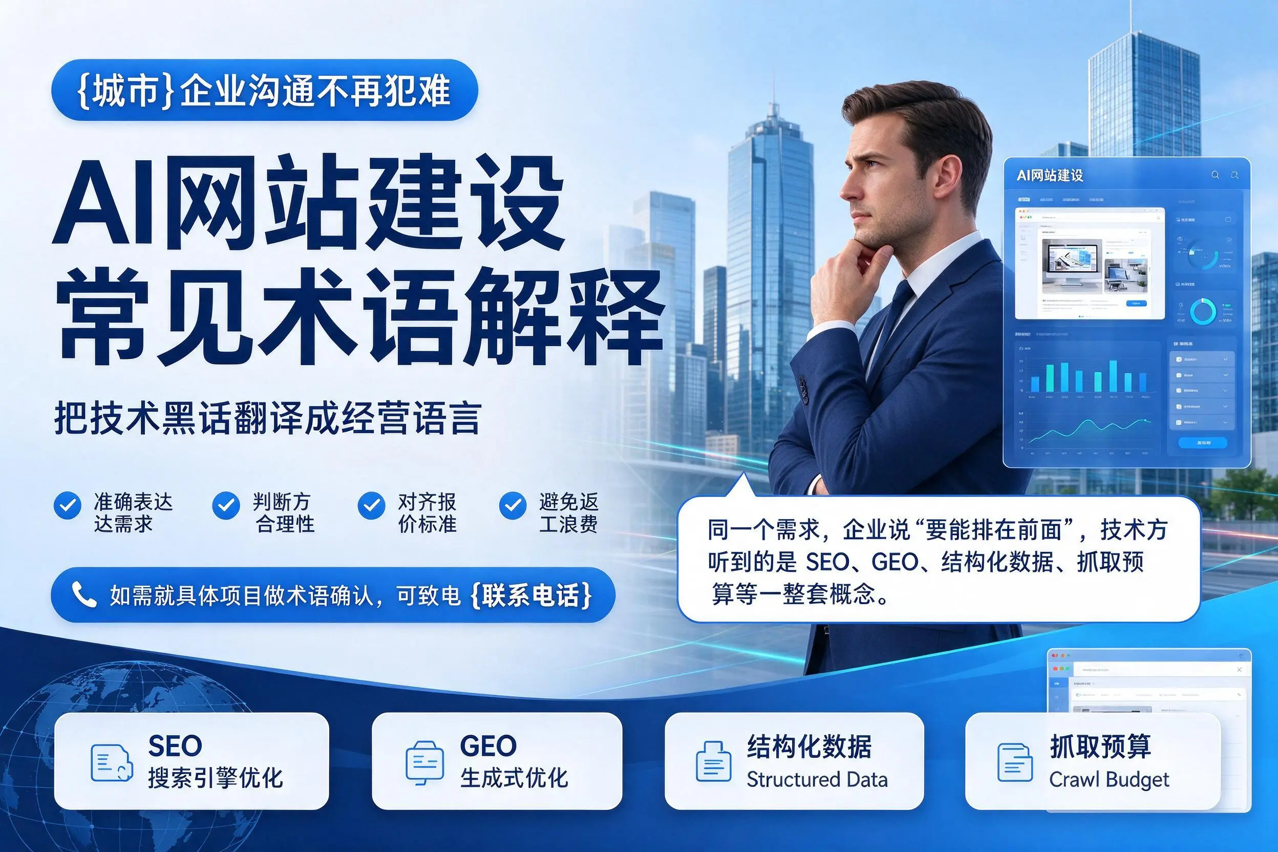 AI网站建设常见术语解释，晋中企业沟通不再犯难