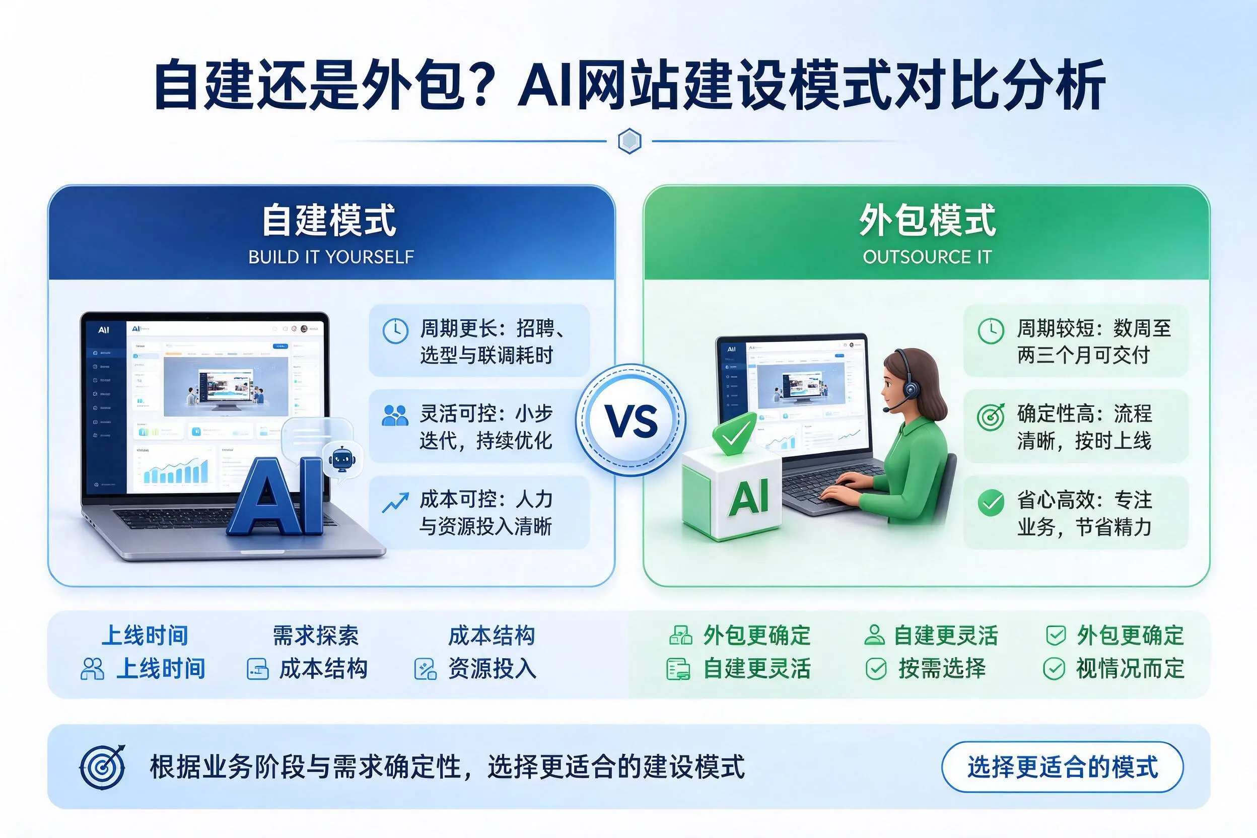 自建还是外包？晋中AI网站建设模式对比分析