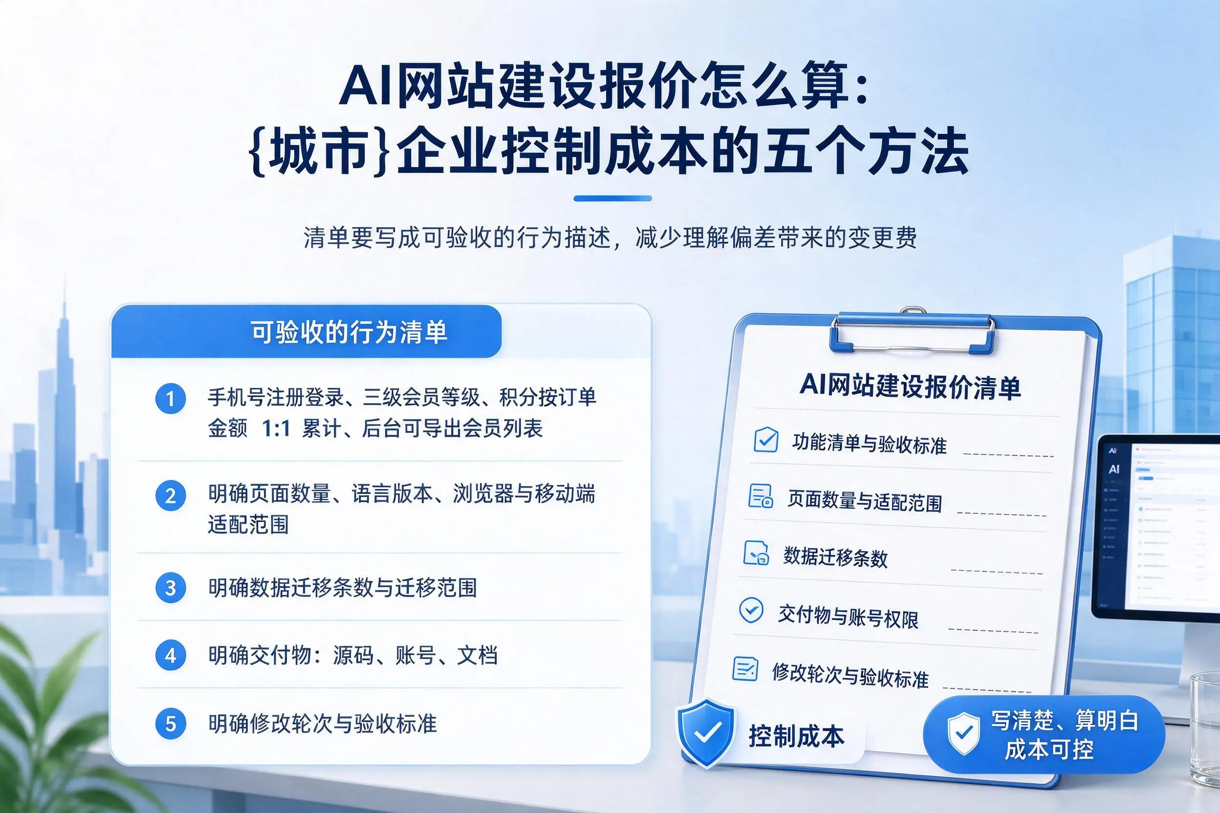 AI网站建设报价怎么算:晋中企业控制成本的五个方法